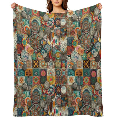 Fabric Pattern Multi-functional Throw Blanket