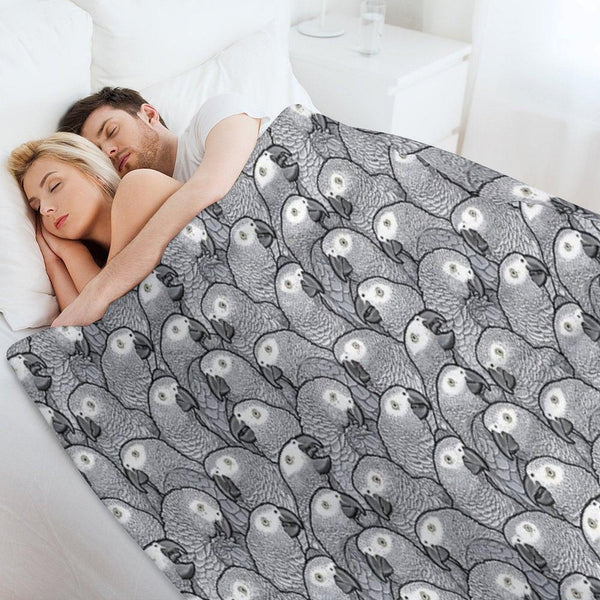 African Grey Parrots Throw Blanket
