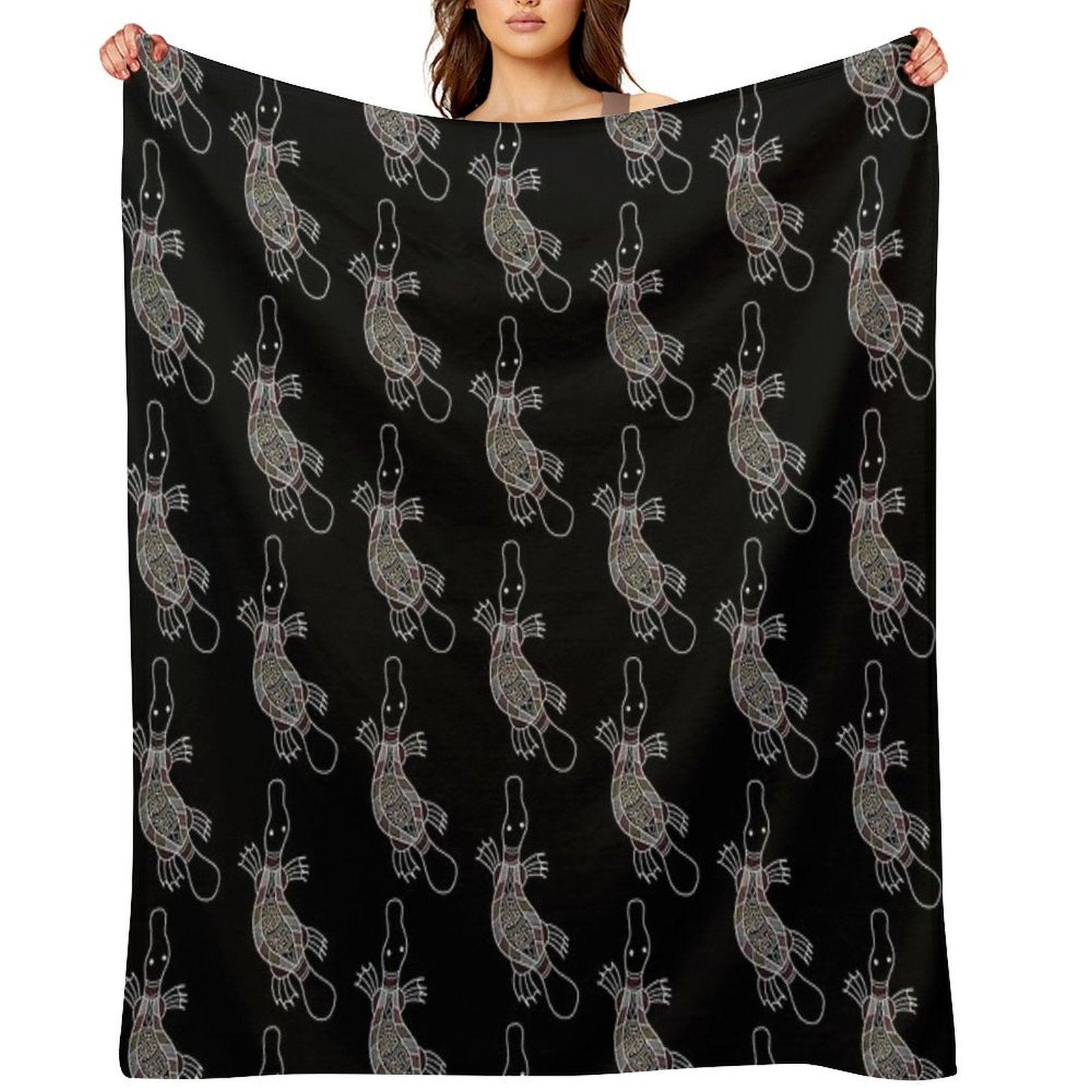 Authentic Aboriginal Art - Platypus Throw Blanket