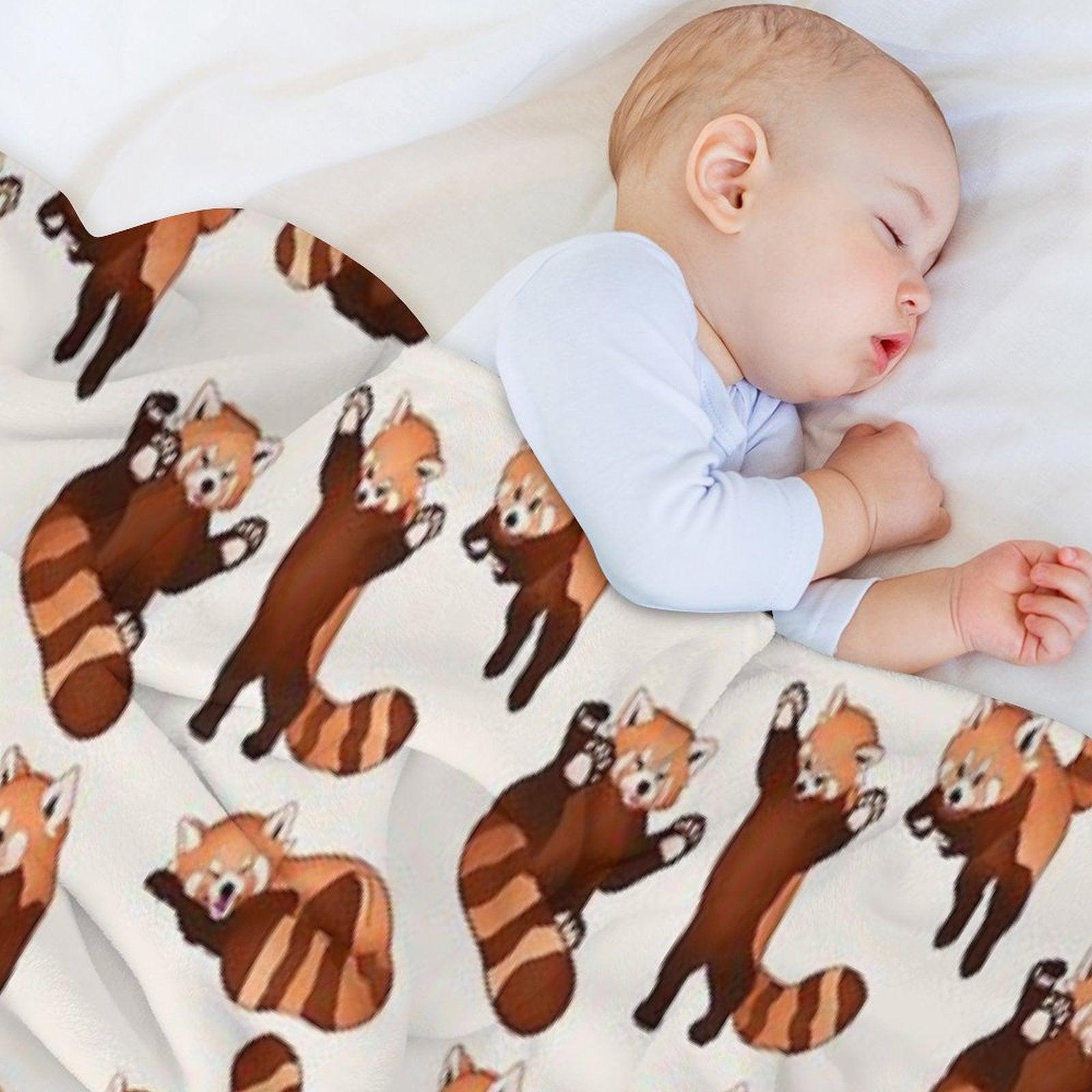 Red Panda Pattern Throw Blanket