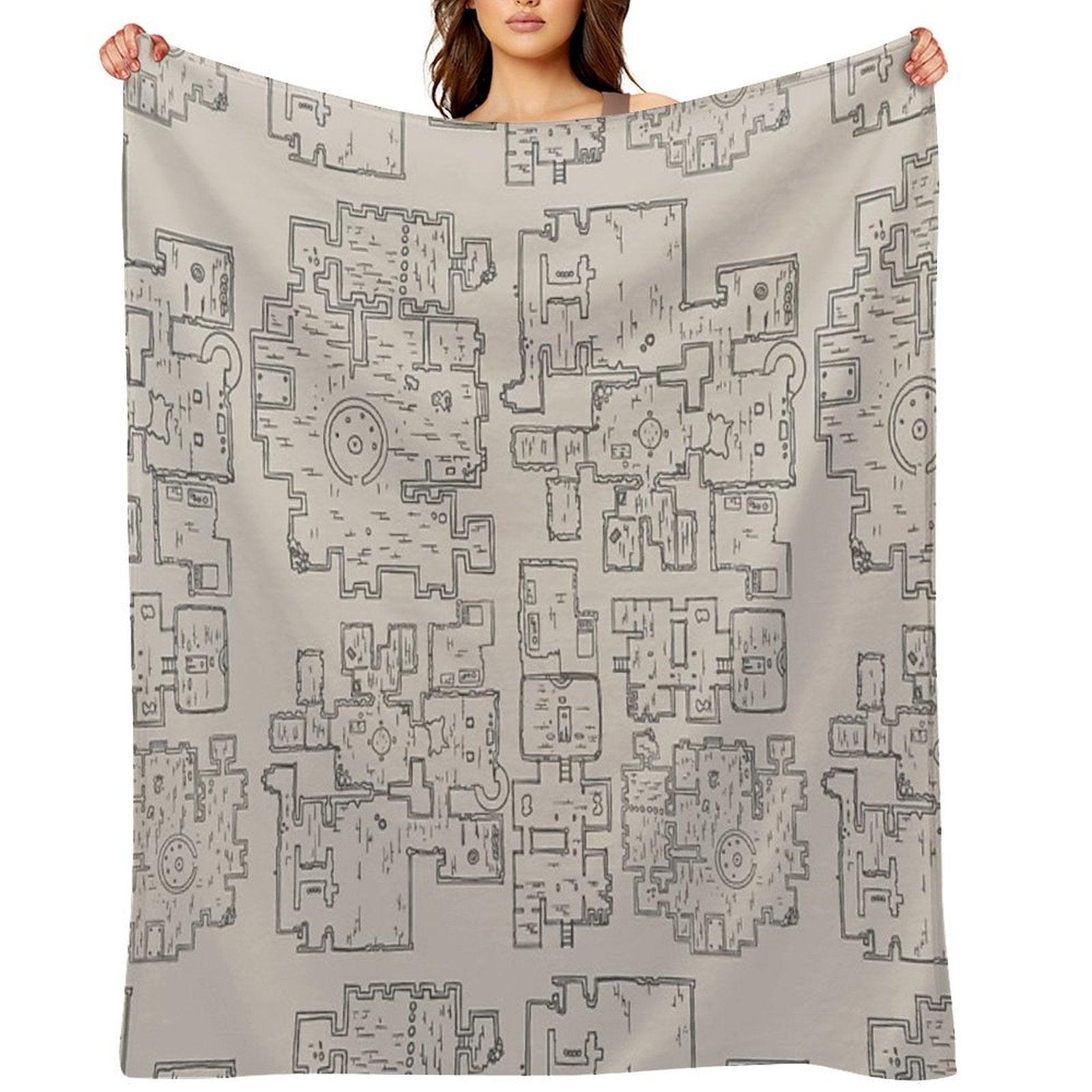 D&D Dungeon Map Throw Blanket