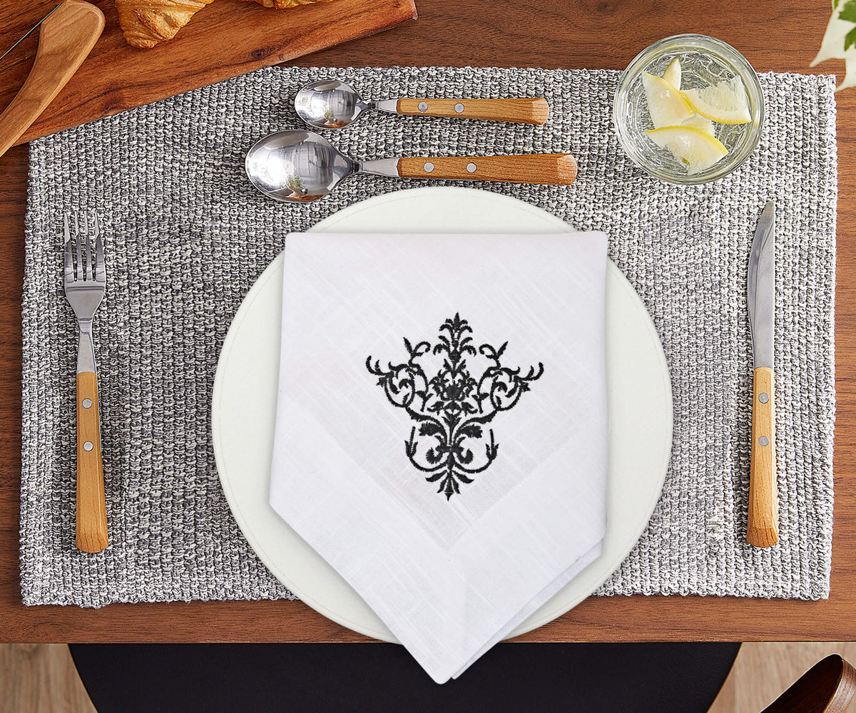 White Wedding Napkins - Victorian Napkins