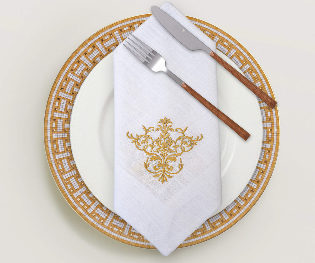 White Wedding Napkins - Victorian Napkins