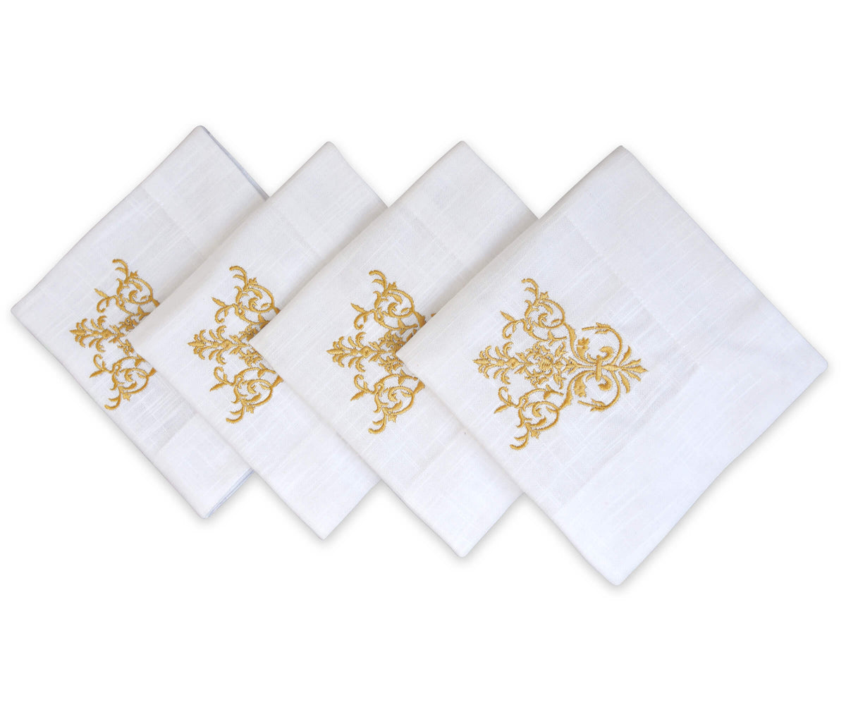 White Wedding Napkins - Victorian Napkins