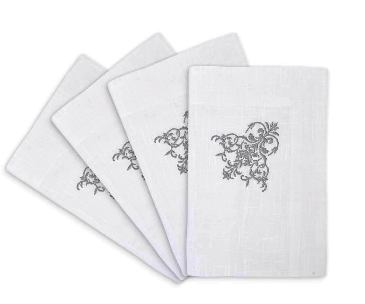 White Wedding Napkins - Victorian Napkins