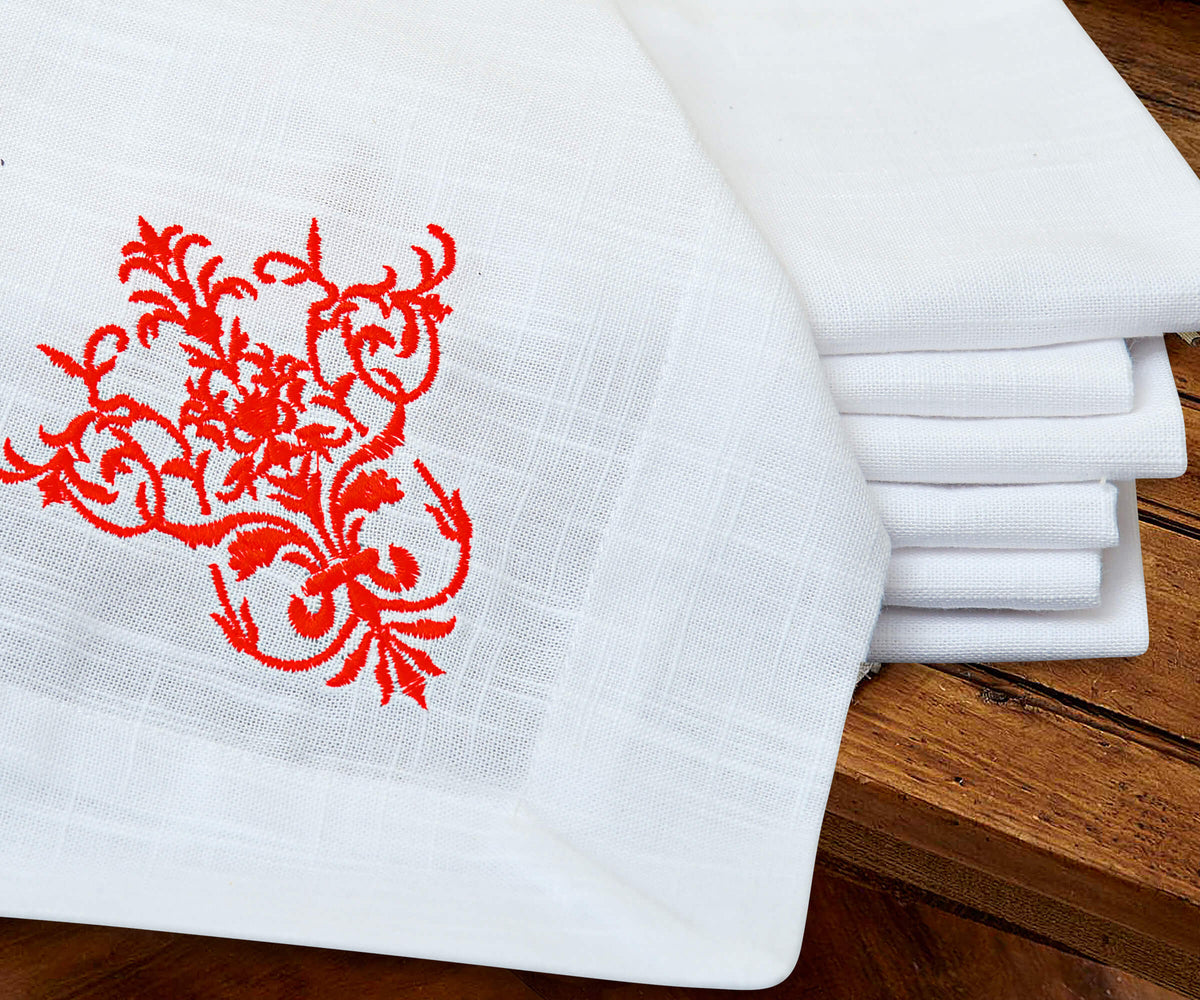 White Wedding Napkins - Victorian Napkins