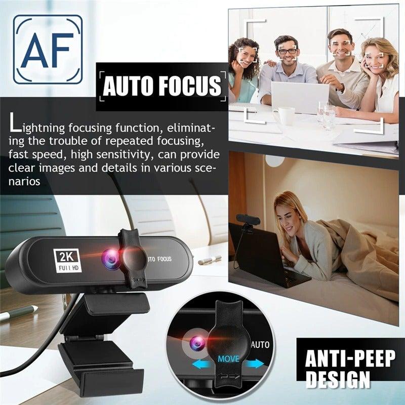 2K 4K Conference Webcam Autofocus USB Web Camera Laptop Desktop For Office Meeting Home With Mic 1080P HD Webcam For Video Conferencing Recording and Streaming