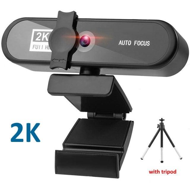 2K 4K Pc Webcam With Gift Tripod Autofocus Usb Web Camera Laptop Mini Camera 1080P with Microphone For Full Widescreen Laptop USB Webcams Privacy Shutter Tripod Desktop Notebook Webcam Video Calling Recording Webcam