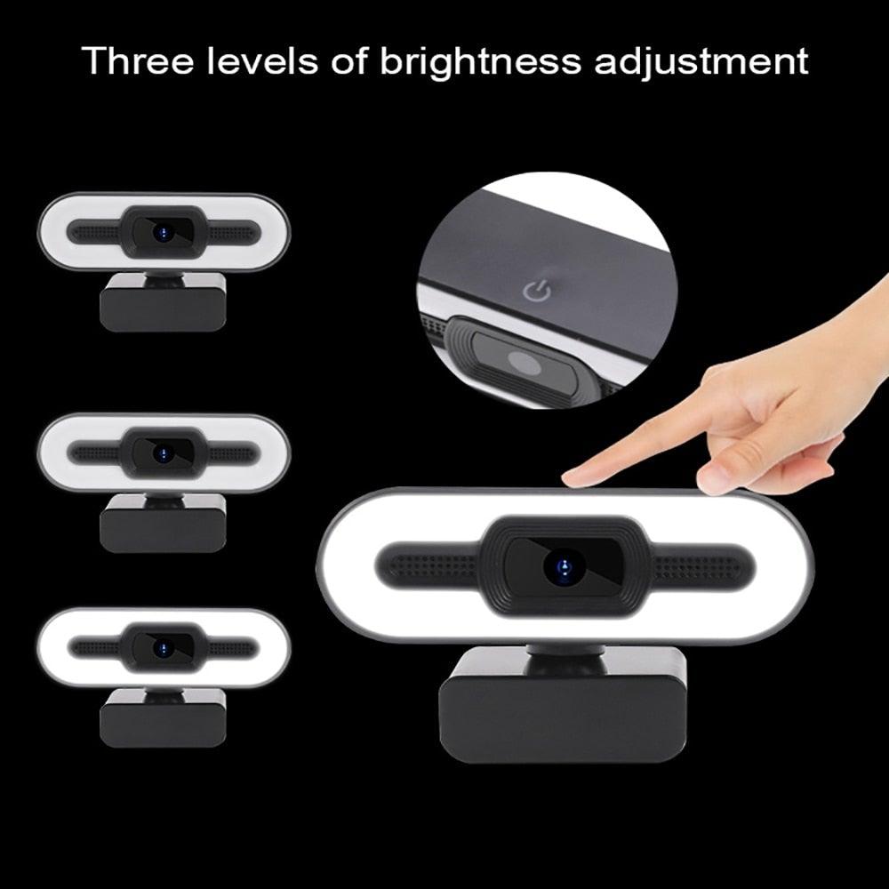 2K Webcam Web Camera Study Chat Work PC Laptop Desktop USB With Microphone WebCamera Home Auto Light Correction for Desktop Laptop Streaming Computer USB Web Camera