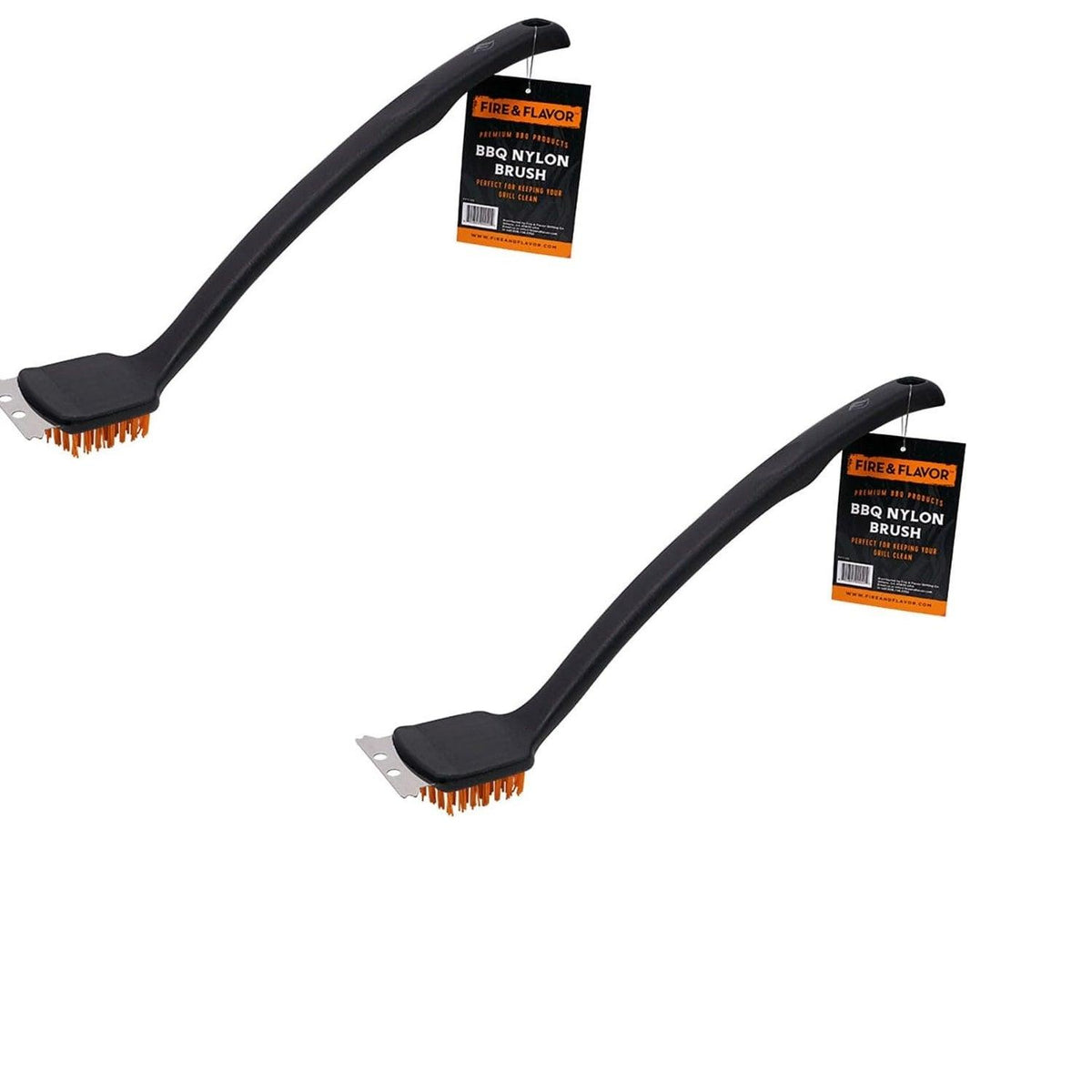 2 Pack Fire & Flavor Nylon Grill Brush for Outdoor Grill Cleaning