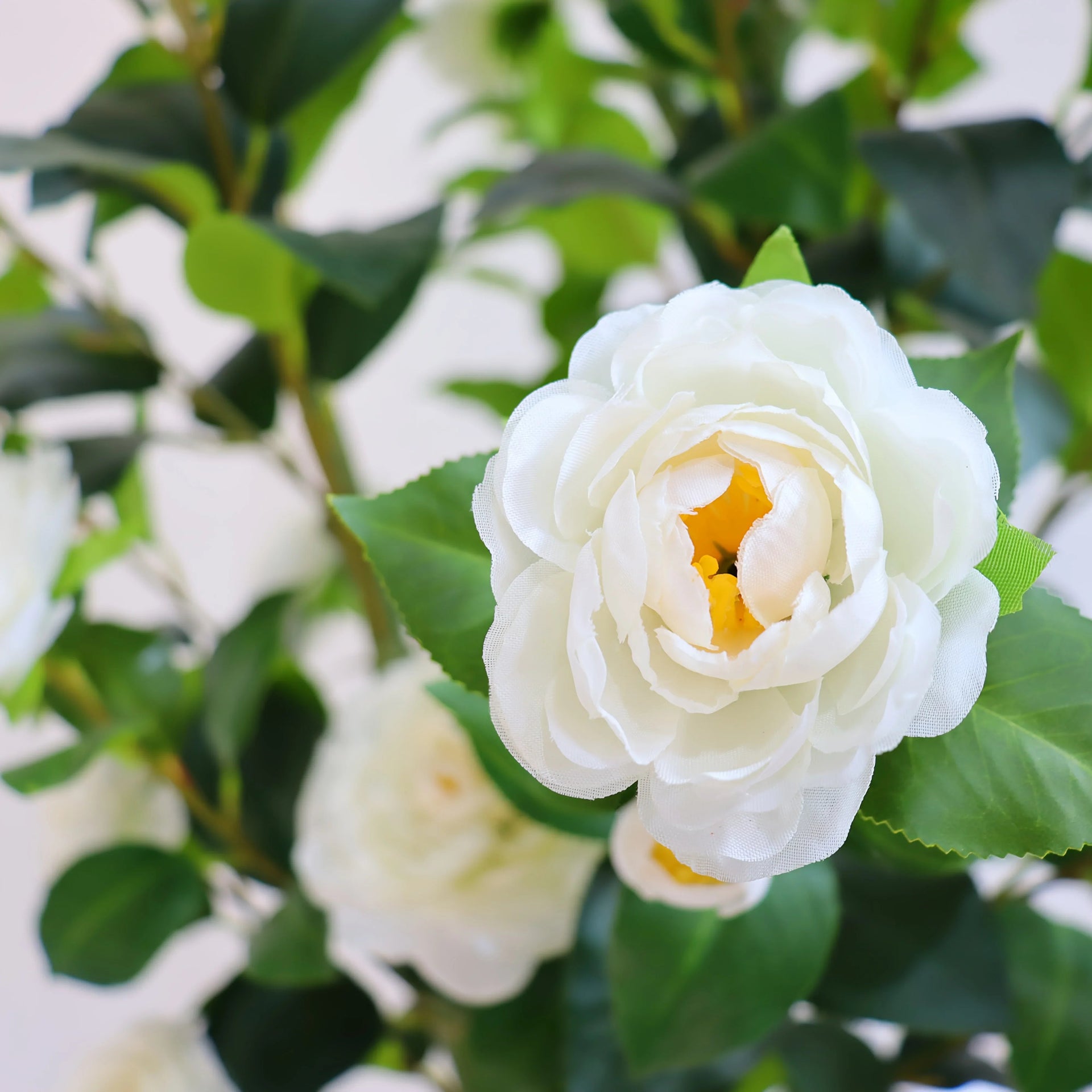 2pcs Artificial Camellia Tree with Realistic Trunk, Leaves, Flowers & Planter - 149.35cm/179.83cm Indoor Fake Plants with Lifelike Blooms, High-Quality Plastic & Steel Wire Construction, No Maintenance Required, Year-Round Ho