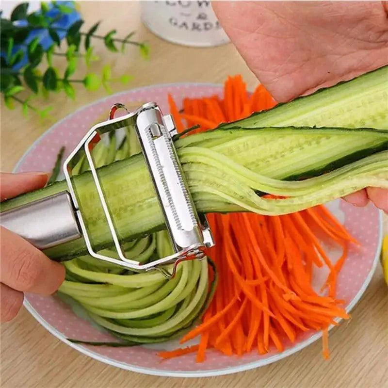 2PCS Stainless Steel Multi-function Vegetable Peeler And Cutter Peeler Potato Carrot Kitchen Tool