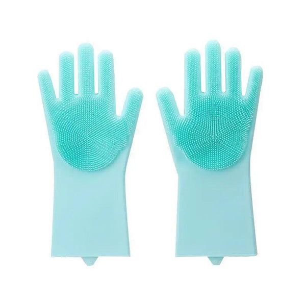2PCS Cleaning Sponge Gloves Multifunction Silicone Cleaning Magic Gloves Dish Washing Gloves For Kitchen Household Plate Washing  Reusable Cleaning Gloves For Housework