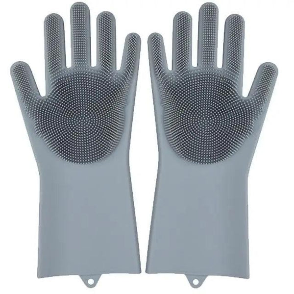 2PCS Cleaning Sponge Gloves Multifunction Silicone Cleaning Magic Gloves Dish Washing Gloves For Kitchen Household Plate Washing  Reusable Cleaning Gloves For Housework