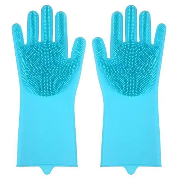 2PCS Cleaning Sponge Gloves Multifunction Silicone Cleaning Magic Gloves Dish Washing Gloves For Kitchen Household Plate Washing  Reusable Cleaning Gloves For Housework
