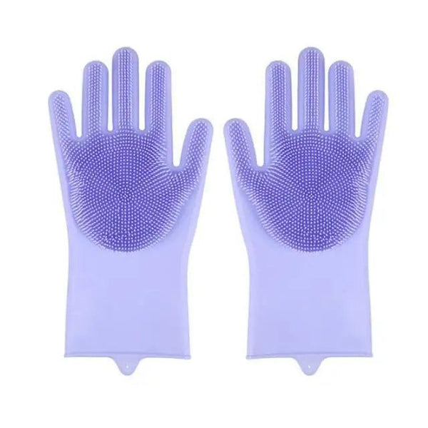 2PCS Cleaning Sponge Gloves Multifunction Silicone Cleaning Magic Gloves Dish Washing Gloves For Kitchen Household Plate Washing  Reusable Cleaning Gloves For Housework