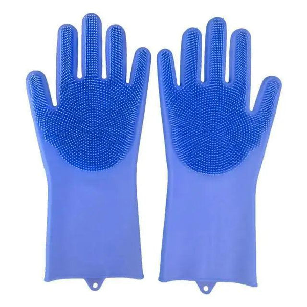 2PCS Cleaning Sponge Gloves Multifunction Silicone Cleaning Magic Gloves Dish Washing Gloves For Kitchen Household Plate Washing  Reusable Cleaning Gloves For Housework
