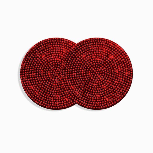 2PCS Diamond Car Coaster Water Cup Slot Non-Slip Mat Silica Gel Pad Bling Car Coasters Silicone Crystal Car Cup Holder Mat Car Gadget Universal Bling Car Cup Mat Holder Insert Crystal Rhinestone Vehicle Cup Coaster Bling Car Accessories for Woman