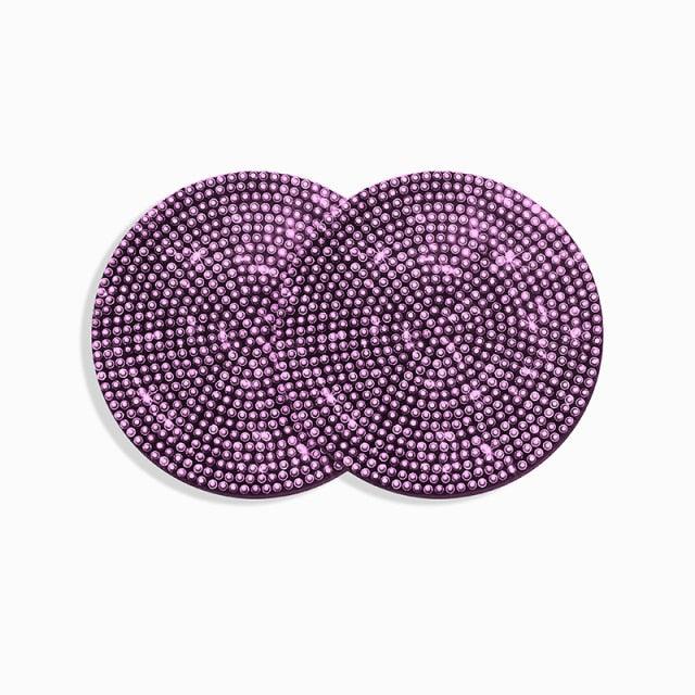 2PCS Diamond Car Coaster Water Cup Slot Non-Slip Mat Silica Gel Pad Bling Car Coasters Silicone Crystal Car Cup Holder Mat Car Gadget Universal Bling Car Cup Mat Holder Insert Crystal Rhinestone Vehicle Cup Coaster Bling Car Accessories for Woman