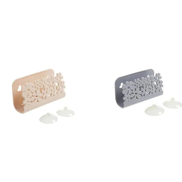 2PCS Durable Kitchen Bathroom Drying Rack Toilet Sink Suction Sponges Holder Rack Suction Cup Dish Cloths Holder Scrubbers Soap Storage