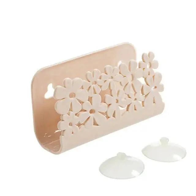 2PCS Durable Kitchen Bathroom Drying Rack Toilet Sink Suction Sponges Holder Rack Suction Cup Dish Cloths Holder Scrubbers Soap Storage