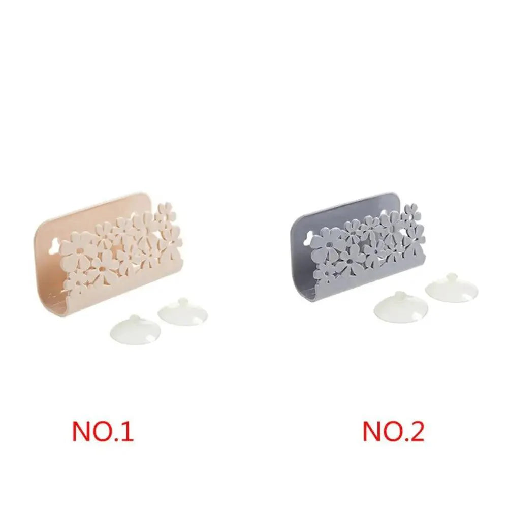 2PCS Durable Kitchen Bathroom Drying Rack Toilet Sink Suction Sponges Holder Rack Suction Cup Dish Cloths Holder Scrubbers Soap Storage