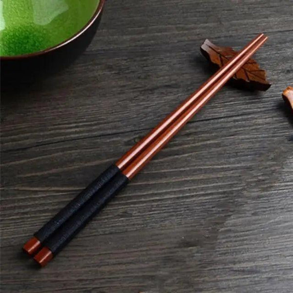 2PCS Incredible Handmade Japanese Natural Chestnut Wood Sushi Chopsticks Set Value Gift Sushi Chinese food