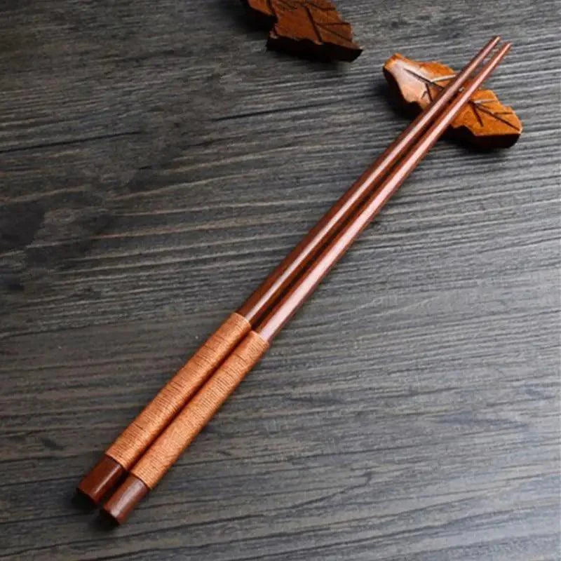 2PCS Incredible Handmade Japanese Natural Chestnut Wood Sushi Chopsticks Set Value Gift Sushi Chinese food