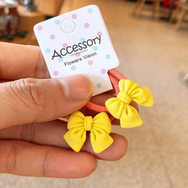 2PCS New Cute Princess Bowknot Headwear Kids Elastic Hair Bands Children Ropes Girls Cartoon Accessories Baby Headdress Gorgeous Hair Accessories For Women