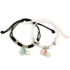 2PCS New Glow In Dark Luminous Cat Star Moon Bracelet Couple Handmade Adjustable Rope Matching Friend Bracelet Luminous Matching Bracelets For Couples Best Friend Gift