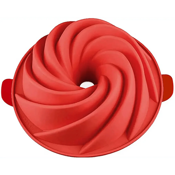 2PCS New Luxury Large Spiral shape silicone Bundt Cake Pan 10- inch, Bread Bakeware Mold baking Tools Cyclone Shape Cake Mould  Baking Tool