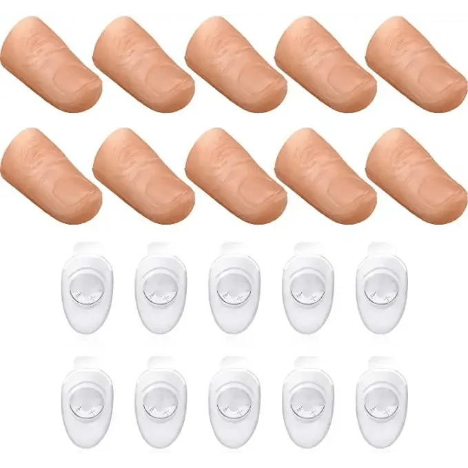 2pcs Red Lightup Magic Thumbs LED Magic Fingers Tricks Thumb Props Amazing Ultra Bright Light Festival Party Toys Illusion Magic Gadgets