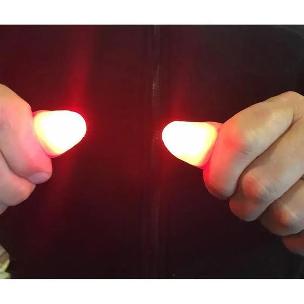 2pcs Red Lightup Magic Thumbs LED Magic Fingers Tricks Thumb Props Amazing Ultra Bright Light Festival Party Toys Illusion Magic Gadgets