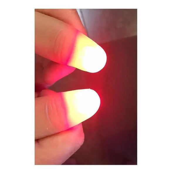 2pcs Red Lightup Magic Thumbs LED Magic Fingers Tricks Thumb Props Amazing Ultra Bright Light Festival Party Toys Illusion Magic Gadgets