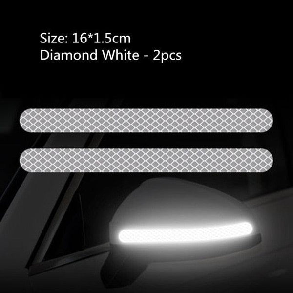 2Pcs Reflectance Car Stickers Reflector Rearview Mirror Reflective Tape Car Accessories Exterior Reflex Tape Reflective Strip Reflective Car Stickers Set Rearview Mirror Reflective Warning Stickers Car Side Reflective Stickers