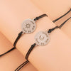 2pcs / Set Stainless Steel Sun Moon Charm Couple Bracelet For Women Men Fashion Jewelry Hand Woven Rope Bracelets Sun Moon Charm Couple Bracelet Card Love Jewelry Gift Adjustable Braided Rope Bracelets