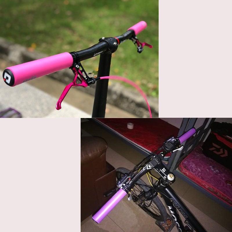 2PCS Silicone Bicycle Handlebar Grips Anti-Slip Shock-Asorbing Mountain Bike Handlebar Grip Silica Gel Super Light Anti-Skid Shock-Proof Handle Bar Locking Grips Cycling Grips