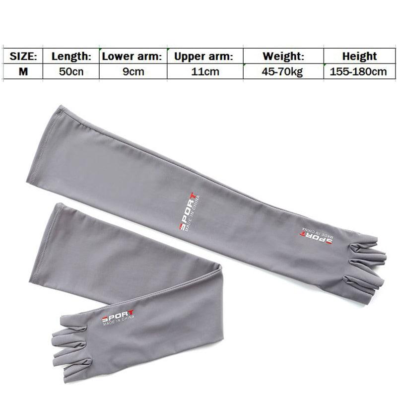 2pcs Sport 5-finger Arm Sleeves One Size Compression Long Arm Cover Cycling Running Fishing Climbing Arm Cover Outdoor Sport Sun UV Protection Ice Cool Sleeves Comfortable Men Long Arm Covers