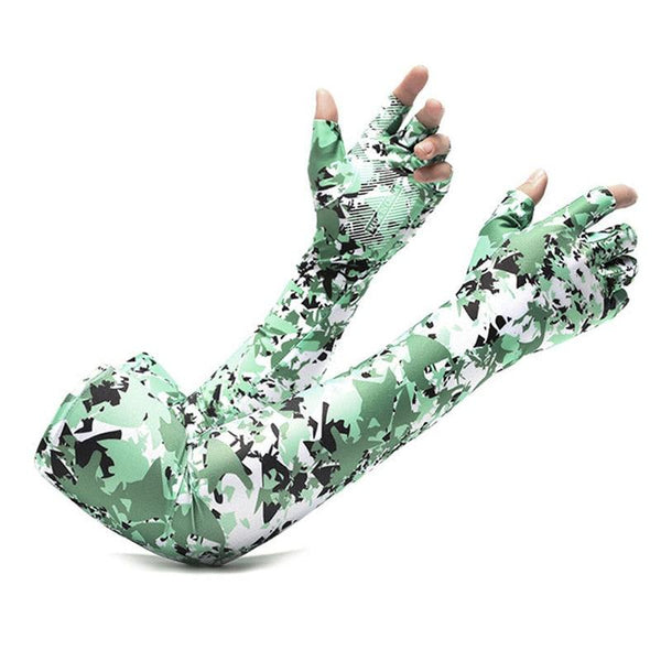 2pcs Sport 5-finger Arm Sleeves One Size Compression Long Arm Cover Cycling Running Fishing Climbing Arm Cover Outdoor Sport Sun UV Protection Ice Cool Sleeves Comfortable Men Long Arm Covers