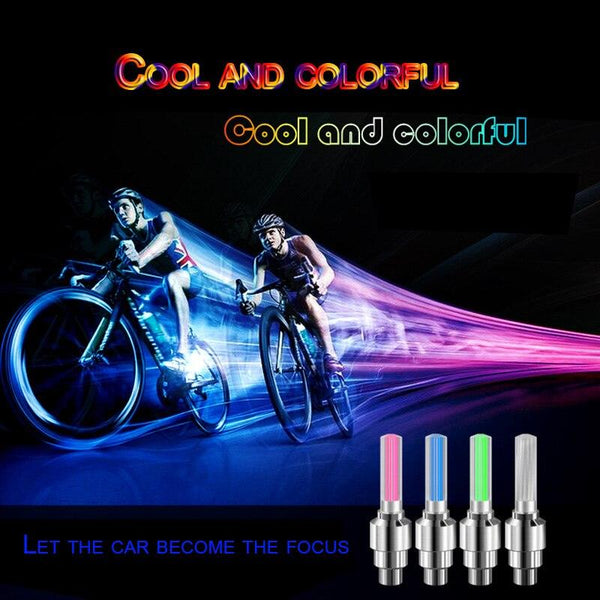 2PCS Ultralight Bike Valve Cap Light Road Bike LED Light Tire Valve Caps Wheel Spokes Light Bike Flash Tyre Wheel Cap Lights Bike Valve Neon Lights Colorful Night LED Tire Lights