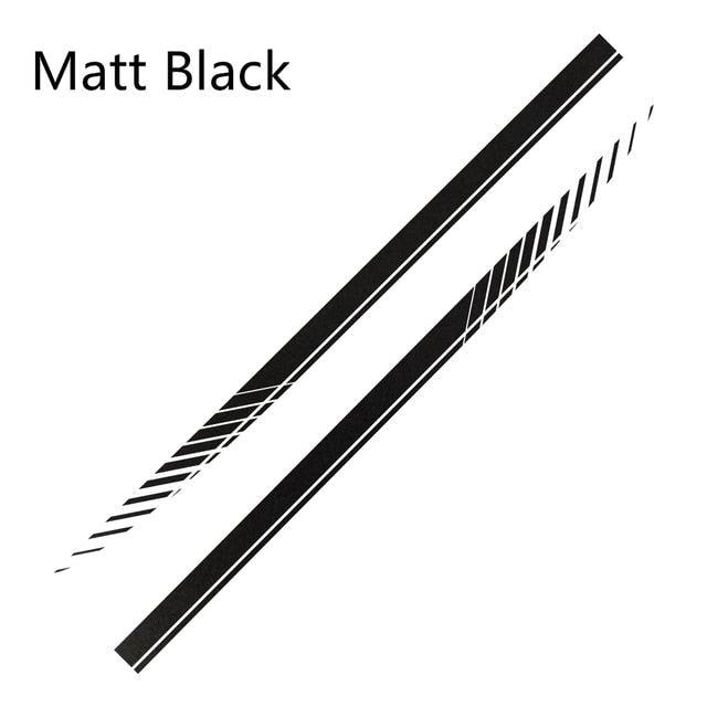 2PCS Universal Car Side Skirt Decal Stickers Body Side Sports Racing Stripe Car Side Stripes Universal Racing Sticker Decals Side Stripe Skirts Stickers Body Side Graphics Vinyl Sticker Decals Racing Sport Automobiles Body Wrap Car Accessories