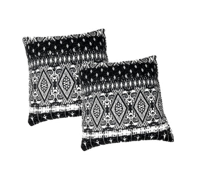 DaDa Bedding Aztec Black & White Diamonds Throw Pillow Covers - 18