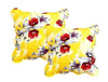 DaDa Bedding Set of 2 Sunshine Yellow Hummingbirds Floral Scalloped Throw Pillow Covers, 18