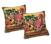 DaDa Bedding Set of 2-Pieces Parade Fruit & Roses Garden Tapestry Throw Pillow Covers w/ Inserts - 18