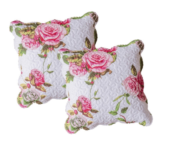 DaDa Bedding Set of 2 Romantic Roses Spring Floral Pink Throw Pillow Covers, 18
