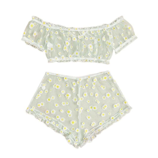 2PCS/Set Off Shoulder Lace Up Bikinis Women Sweet Women's Bathing Suit Two Piece Strap Swimsuit Swimwear Bikini Beachwear Set Casual Short Sleeve Suits Swimsuits Beachwear Bathing Suits