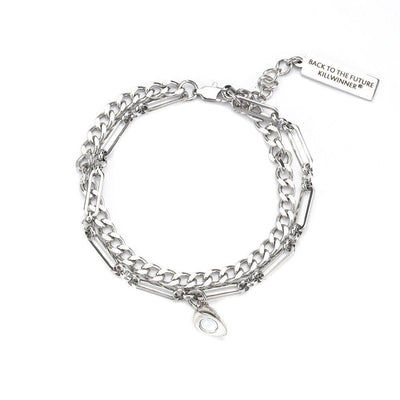 2pcs/Set Stainless Steel Double Chain Vintage Couple Bracelet Heart Magnet Attractive Magnetic Bracelet Oval Chain Paperclip Chain Double Layer Love Heart Magnet Bangle Bracelets Hypoallergenic Engraved Adjustable Couple Bracelet Set Gifts For Women Men
