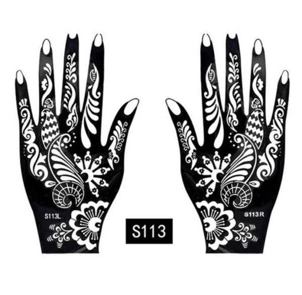 2Pcs/Set Temporary Womens Tattoo 25 Luxury Designs Body Art Waterproof Tattoo For Hands Wedding Party