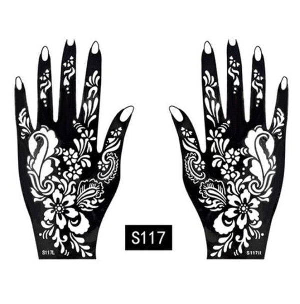 2Pcs/Set Temporary Womens Tattoo 25 Luxury Designs Body Art Waterproof Tattoo For Hands Wedding Party
