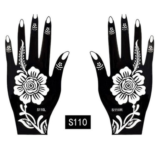 2Pcs/Set Temporary Womens Tattoo 25 Luxury Designs Body Art Waterproof Tattoo For Hands Wedding Party